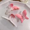 Gradient Pink Hair Clips for Women - 8-Piece Set: Large Claw & Shark Clips, Cross & Square Design