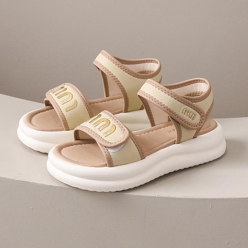 

Super fire platform women s sports sandals 2025 new summer wear with skirt high-end French versatile Roman shoes 40 зелёный