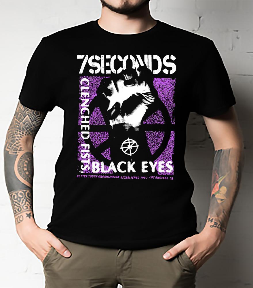 7 SECONDS T-shirt Punk Rock Band Adult Tee Black New Unisex All Size 100% Cotton Unisex T-Shirt S