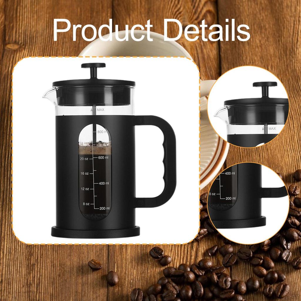 1000ml French Maker for Coffee, Kitchen, Camping, Home Or Office