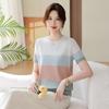 2026 Summer Fashion Ice Silk Blouse for Moms: Stylish Short-Sleeved T-Shirt for Middle-Aged and Elderly Women