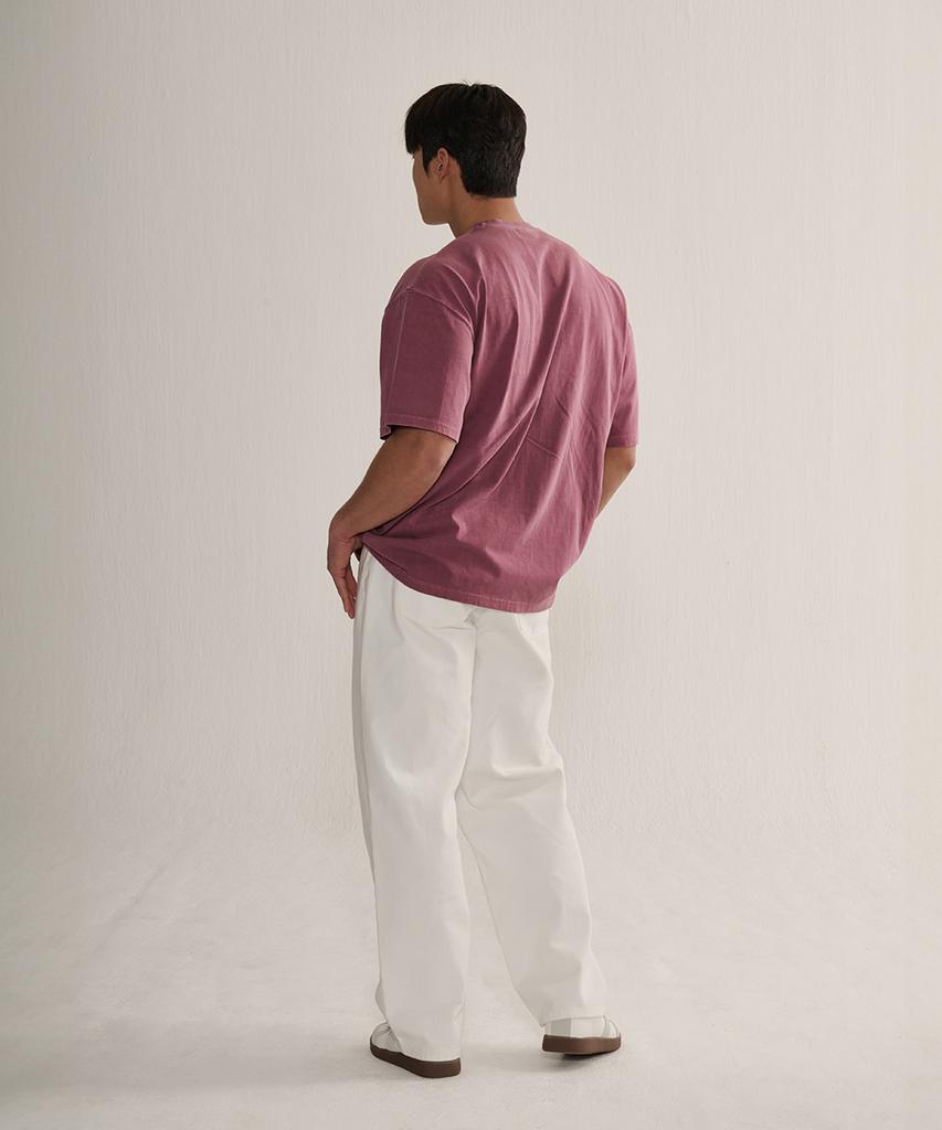 NINEZ Small Logo Pigment Oversized T-Shirt_3Color