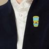 Cartoon Cup Brooch Pin For Women Fashion Alloy Material Badge Accessory With Enamel Finish And Star Accent