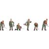 Figurines - NOCH - Forest Workers - Painted, Standing - Plastic - Pack of 6