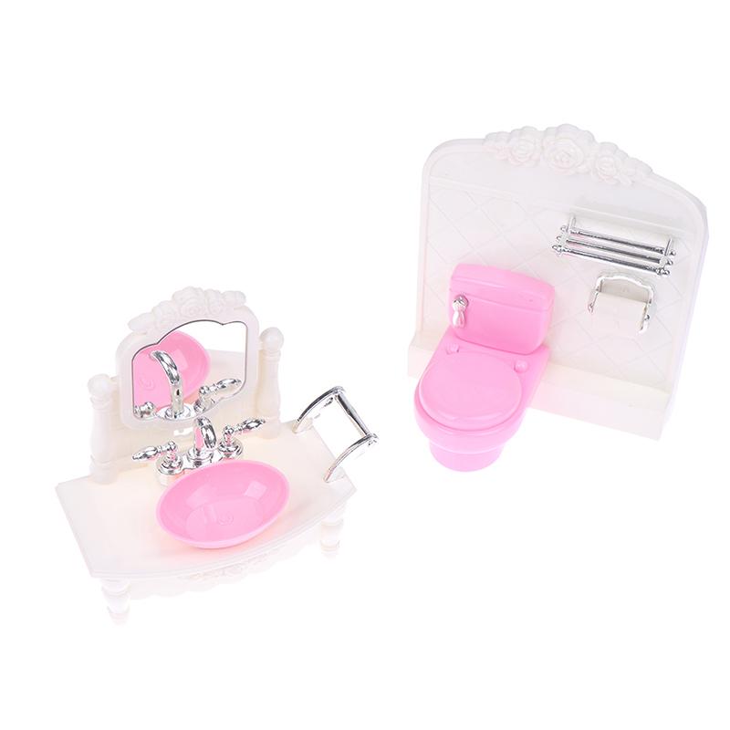 16Cm Doll House Home Furnishings Bathtub Washbasin Toilet Matching Model