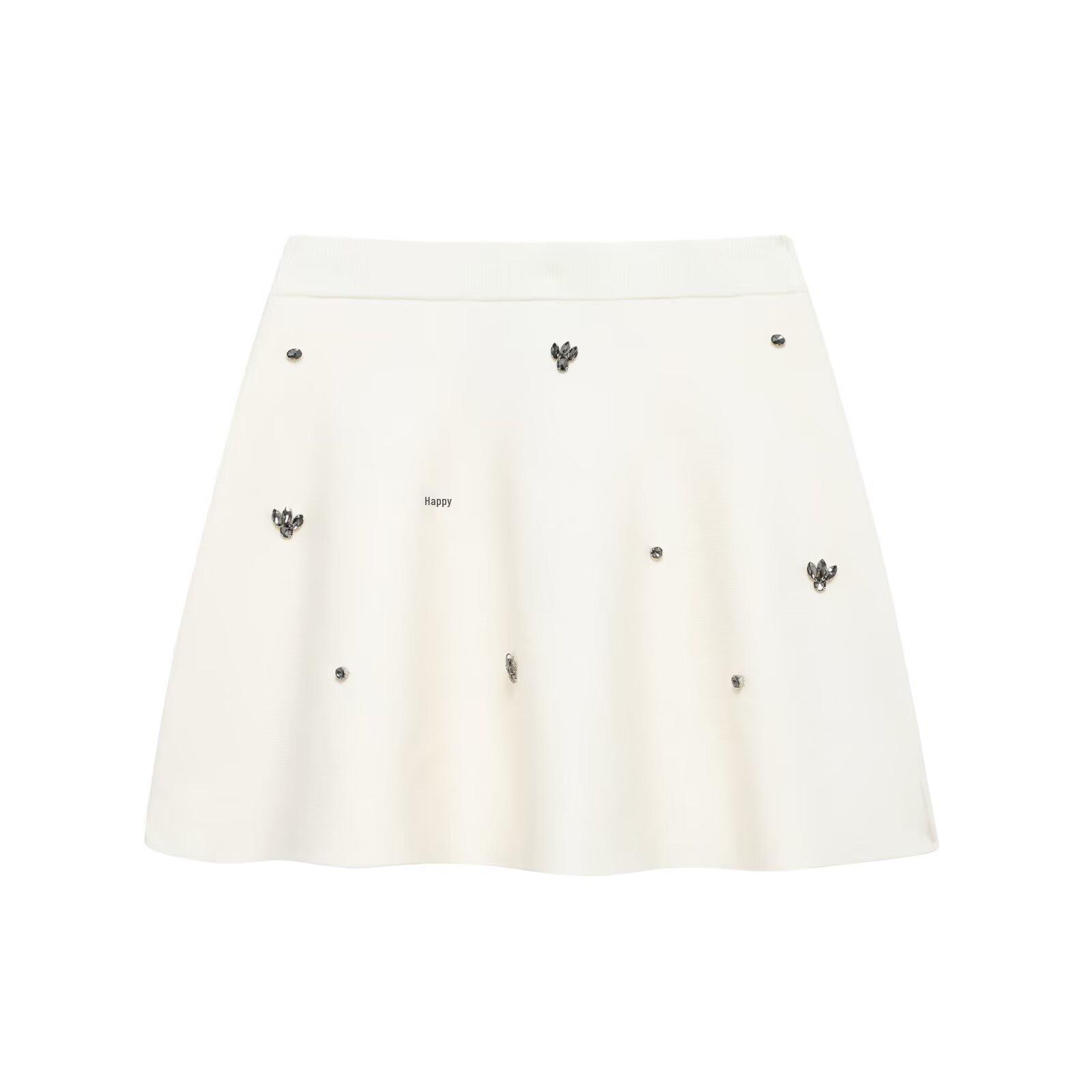 

TAOP&ZA Женский весенне-летний элегантный вязаный топ с круглым вырезом и юбка-миди Large