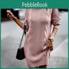 Autumn Fashion Winter Womens And Clear Color High Neck Long Sleeve Hip Sweater Dress