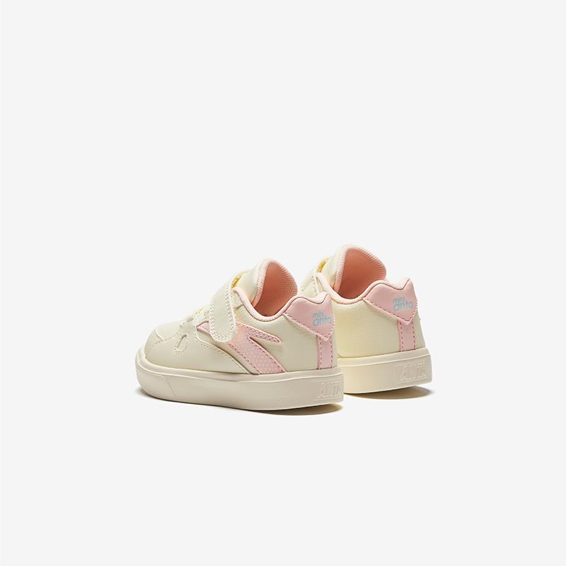 Anta Kids Synthetic Leather Trendy Fashion Color Block Comfortable Versatile Anti-Kick Lightweight Shock Absorbing Low-Top Walking Shoes A22530013
