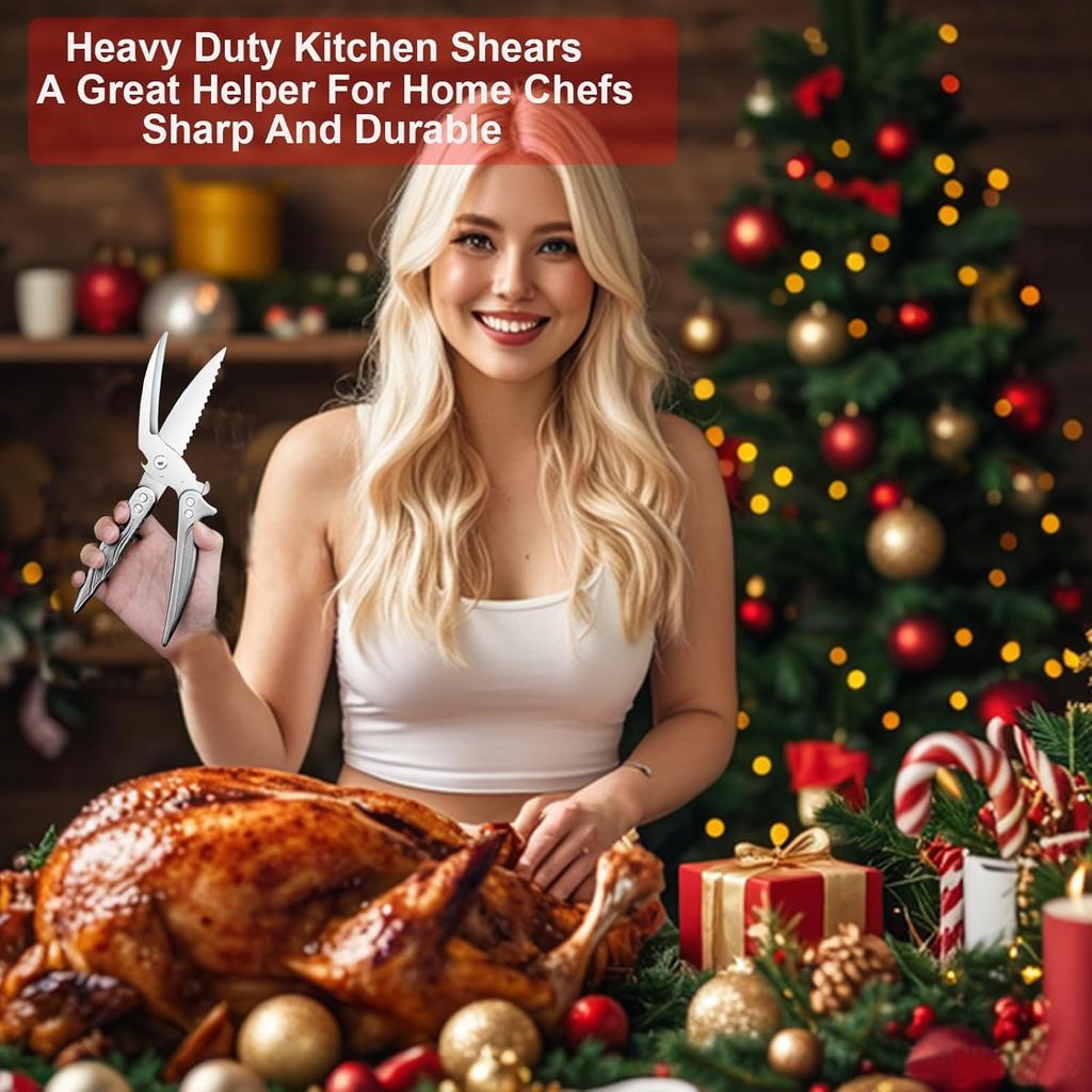Edelstahl Schwerlast Küchenschere Mehrzweck Geflügelschere zum Fischputzen Lebensmittelzubereitung