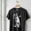 Unisex Adult Funny Graphic Skateboard Cat Fny Graphic T-Shirt Skate...