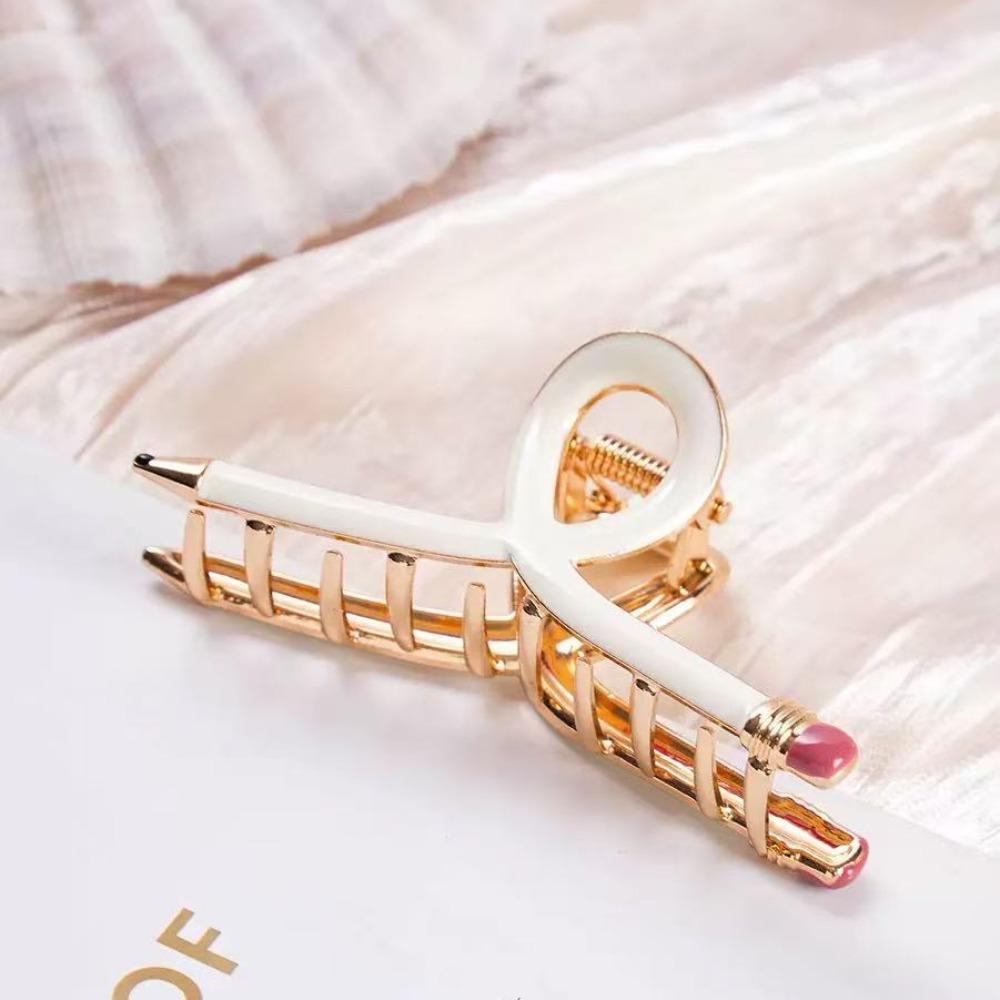 Novelty Pencil Hair Clips Cute Metal Barrettes Fashion teacher hair clips Classroom