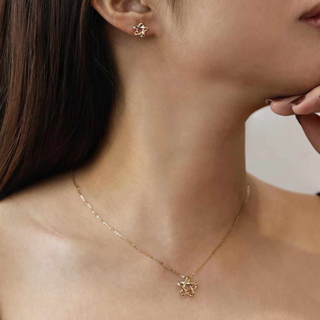 FANCIME 18K Yellow Gold Star Pendant Necklace for 18K Perfect Gift for Gift Wrapping Included Women, Gold, Mother's Day, Christmas, Birthdays,