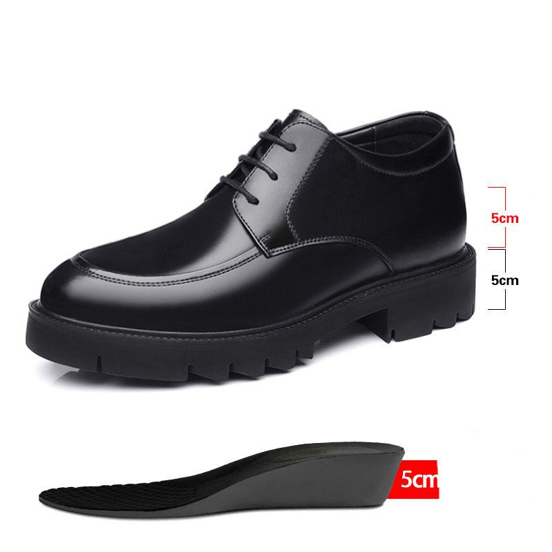 Men's Invisible Heighten Elevator Shoes Insole Sports Sneakers Taller Size 44 Comfortable Breathable Leather Footbed