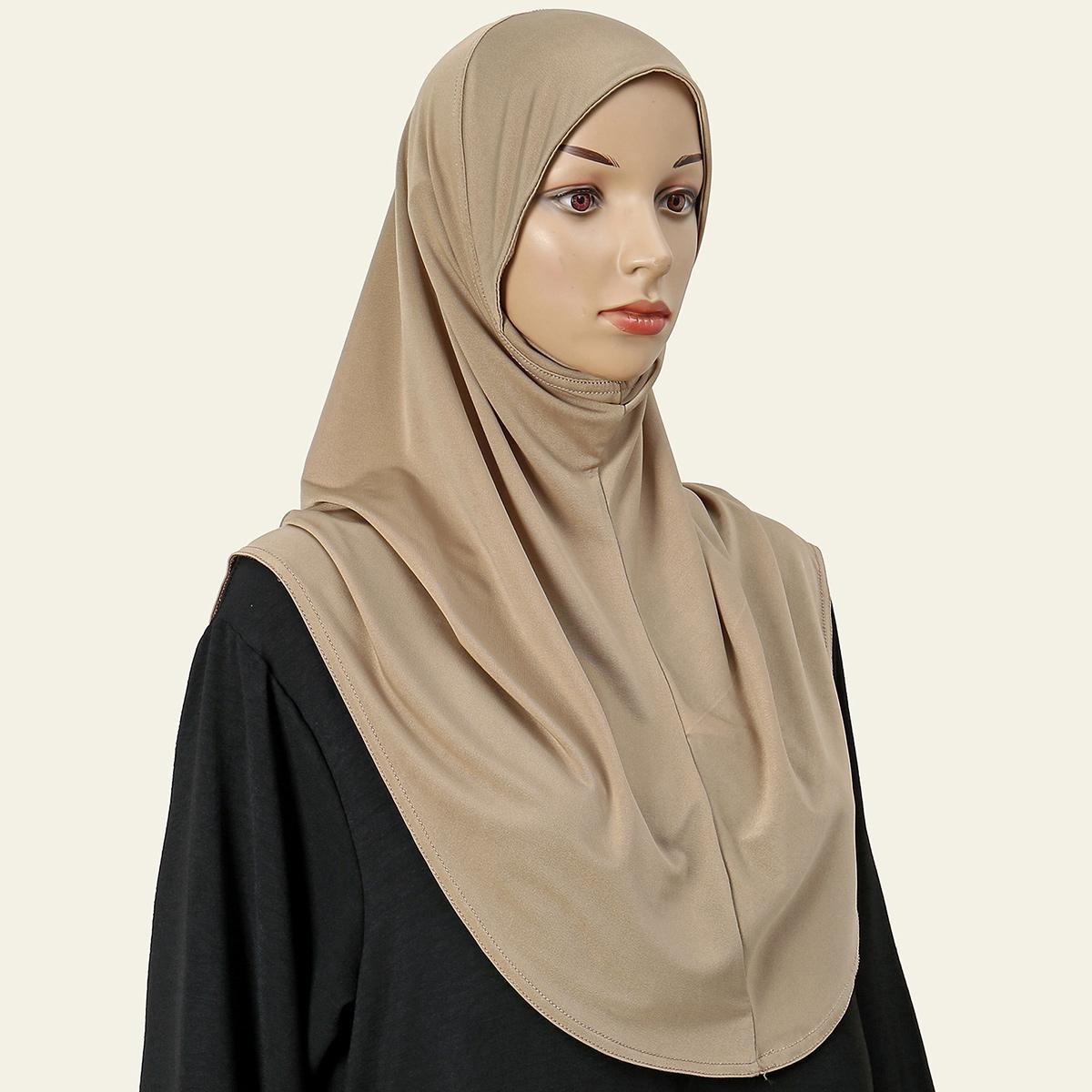 

Малайский двойной подбородок мусульманский женский однотонный внутренний шарф исламский мгновенный хиджаб женская шапка хрустальная пеньковая шапка 80*55 см