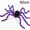 Halloween Riesige Leuchtende Flauschige Schwarze Spinne Lila LED Batteriebetrieben 8 Modi Spinnenlichter Für Innen Außen Veranda Dekor