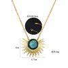 Luxury Non Tarnish Stainless Steel 14k Gold Fashion Light Luxury Sunflower Turquoise Pendant Necklace Women Spot