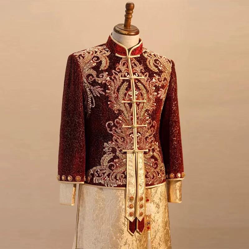 2023 Groom Dragon & Phoenix Xiuhe Suit - Chinese Wedding Ethnic Men's Attire