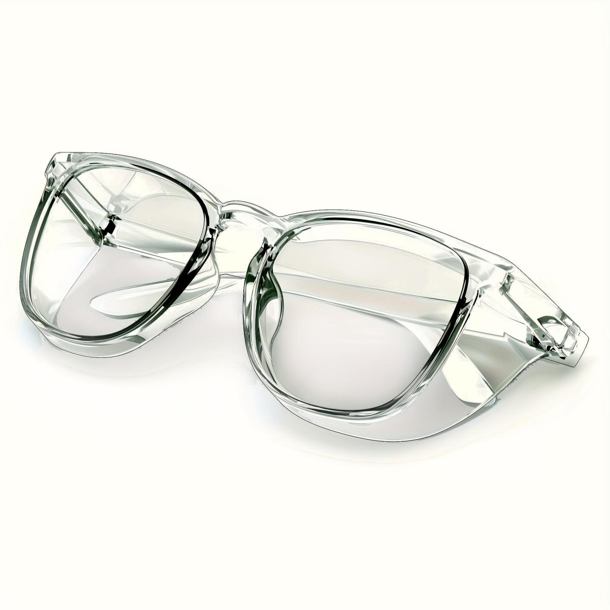 

1 пара стильных защитных очков, прозрачные, антитуманные, антицарапающие, антисиние защитные очки для мужчин и женщин, аксессуары для очков серый