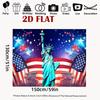 2D Patriotic US Flag & Star Backdrop for Memorial Day Party Photo Booth