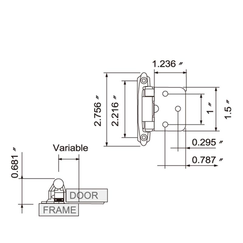 1/2 Inch Lid American Self-closing Hinge Spring Self-closing American Hinge Kitchen Cabinet Hinge Iron Hinge 1.4mm