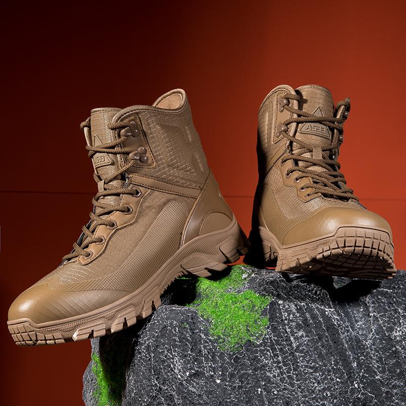 Men s Outdoor Combat Hiking Boots: Wear-Resistant, Large Size, Tactical, Mid-Top 45