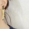 Retro Autumn and Winter Exaggerated Metal Chain Long Tassel Ear Clip Black Crystal Rhinestone Ear Ring Earrings  for Women