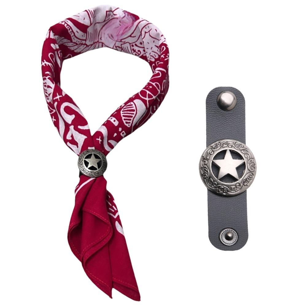 Fashion Oversized Bandana Scarf Cotton With Floral Buckle Hip Hop Head Scarf Western Style Neck Wrist Wrap