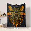 1pc Bee Honeycomb Blanket, Lightweight Flannel Throw Blanket for Sofa, Bed, Travel, Camping, Living Room, Office, Couch114