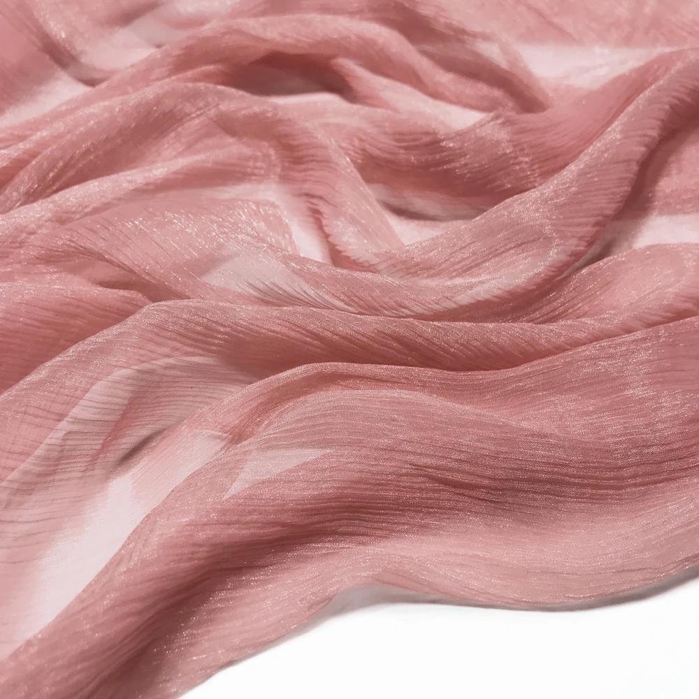 30D Silk Crepe Chiffon Fabric for DIY Hanfu Dress Is A Silver-thread Wrinkled Doll Dress Cos Fabric 100x150cm