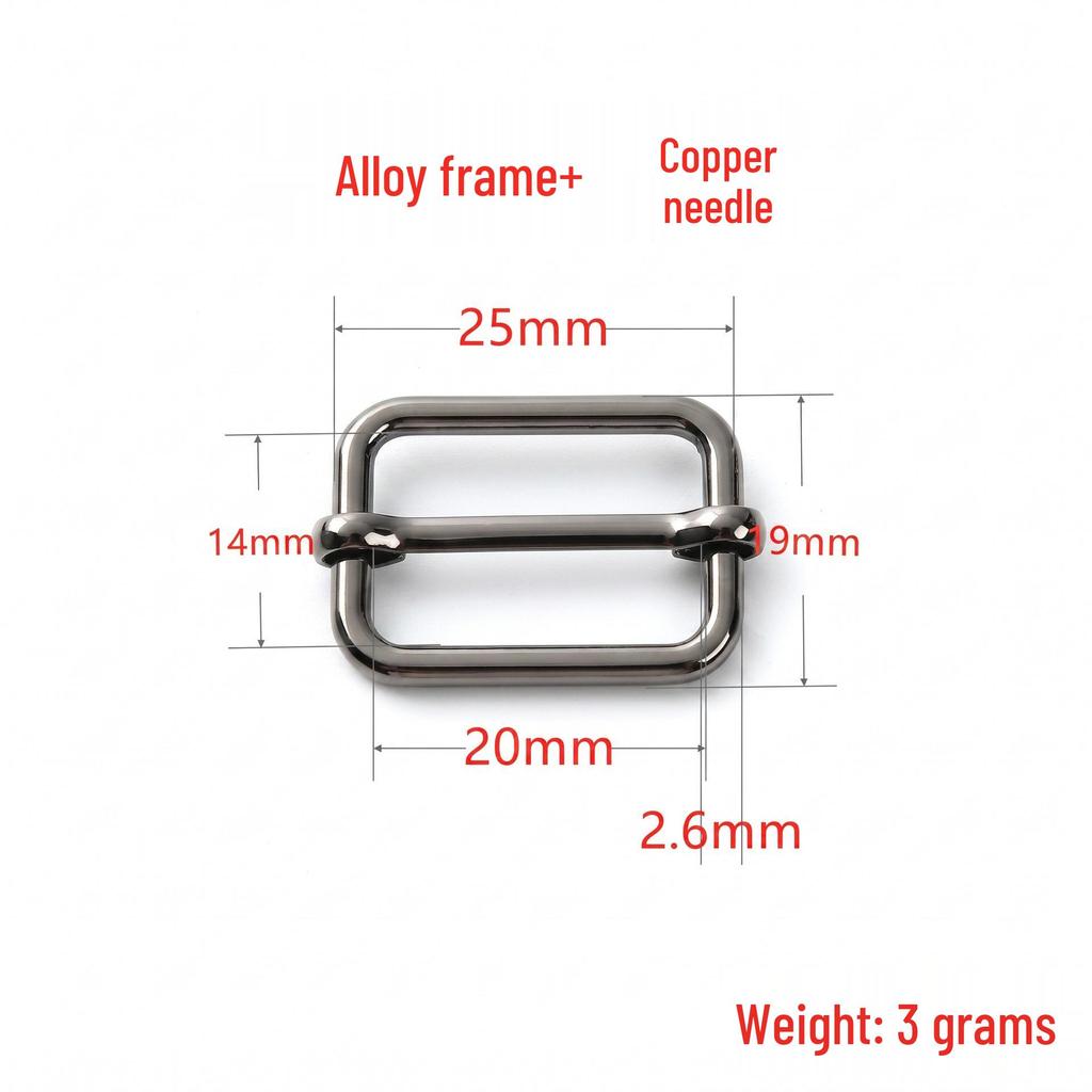 Stainless Steel Adjustable D-Ring Buckle - Copper Three-Speed Wire Pull Design