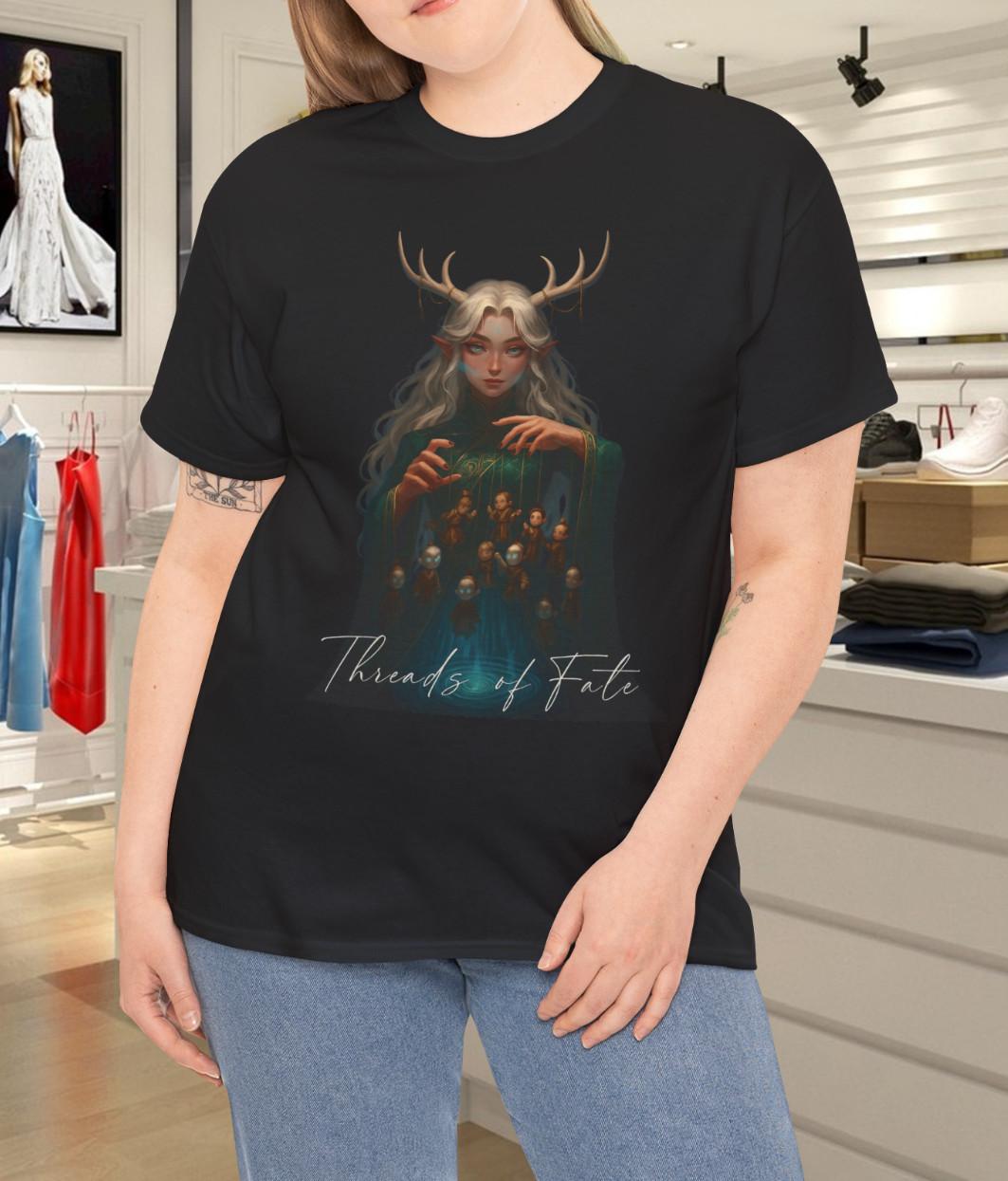 Threads of Fate Fantasy Elf Puppet Master Illustration T-Shirt Mens Womens Tees Top M