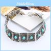 Spring New Vintage Pendant Necklace With Faux Turquoise Detailing For Ladies