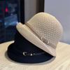 New bucket hat summer vacation travel bucket hat casual versatile photo good-looking hat linen weaving tide