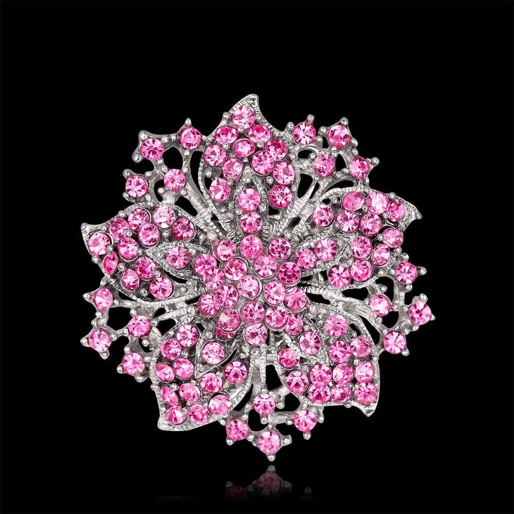 Exquisite Vintage Strass Bauhinien Brosche - Große Kranz Korsagen Nadel für Bekleidungsaccessoires