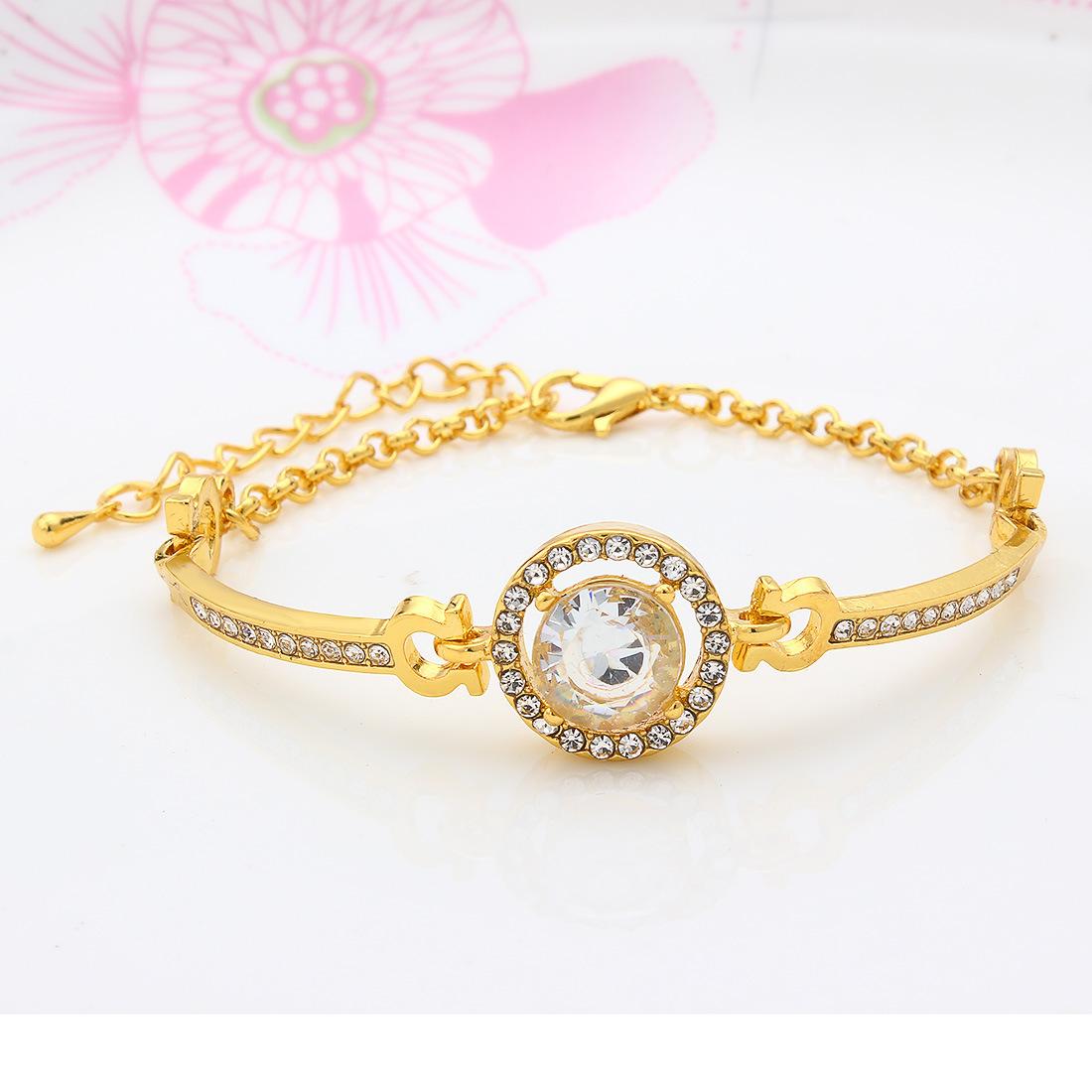 

Браслет Бриллиант Минималистичный Женский Простой Элегантный Кристалл Ювелирные Изделия Подарки Девушкам Gold