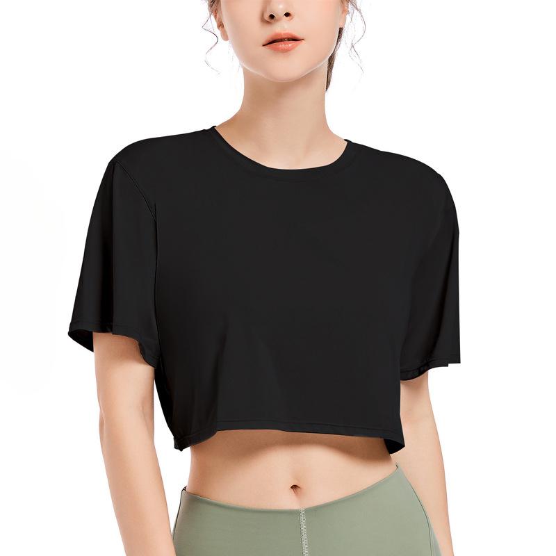 Women's Summer Cool Feeling Yoga Short Sleeve Quick Dry Casual Loose Fitness Outdoor Running Sports T-shirt