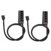 2Pcs PWM Fan Hub 5 Way 4Pin 13.8in Cable Length Widely Compatible PC Fan Adapter Cable