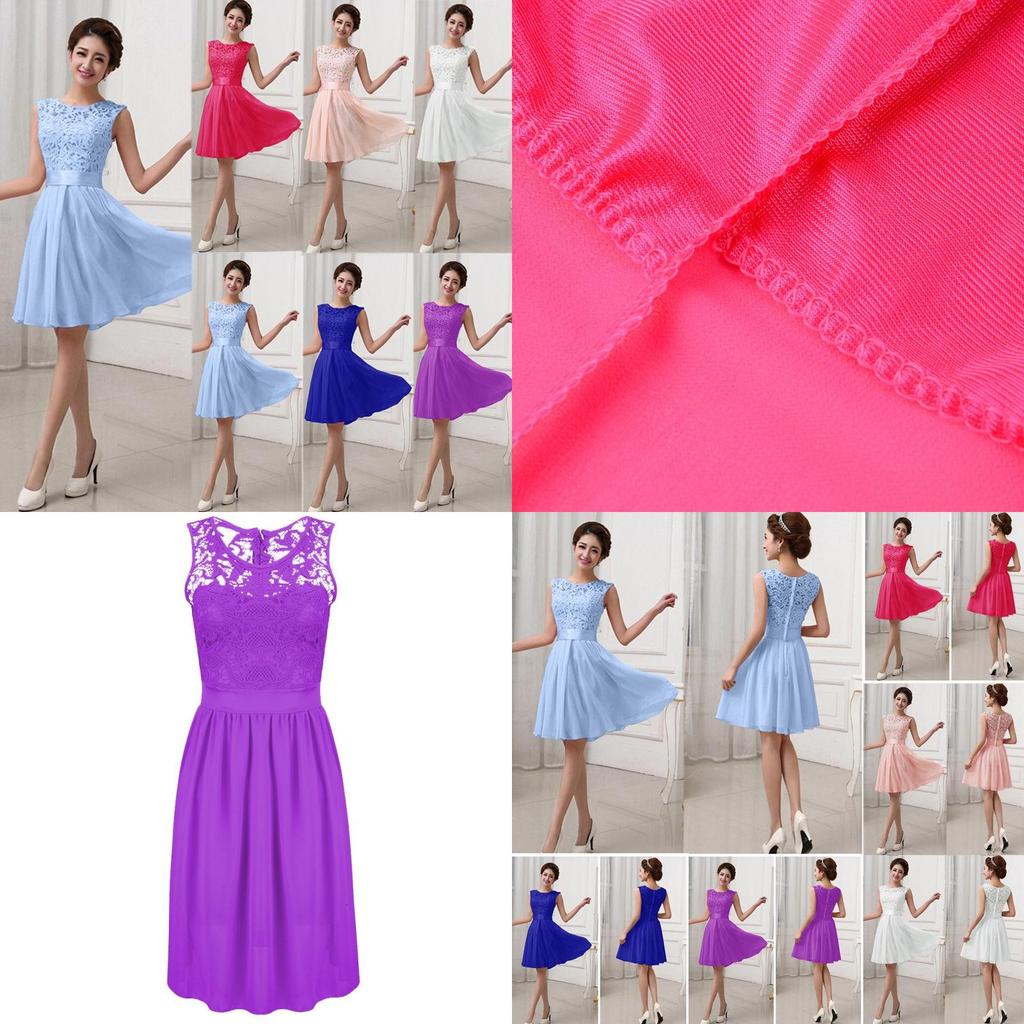 Elegantes Damen Kurz- und Langformales Abendparty-Ballkleid Abschlussball Brautjungfernkleid