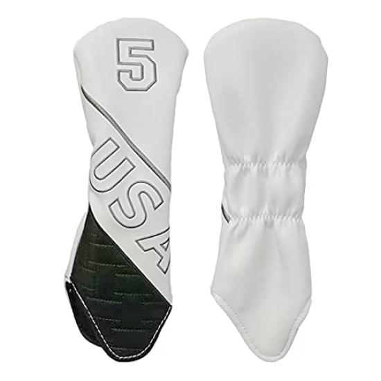 

Golf Headcovers for and UT Clubs and Single Item Driver, Wood, Utility, (1, 3, 5, H), USA, (White 5)