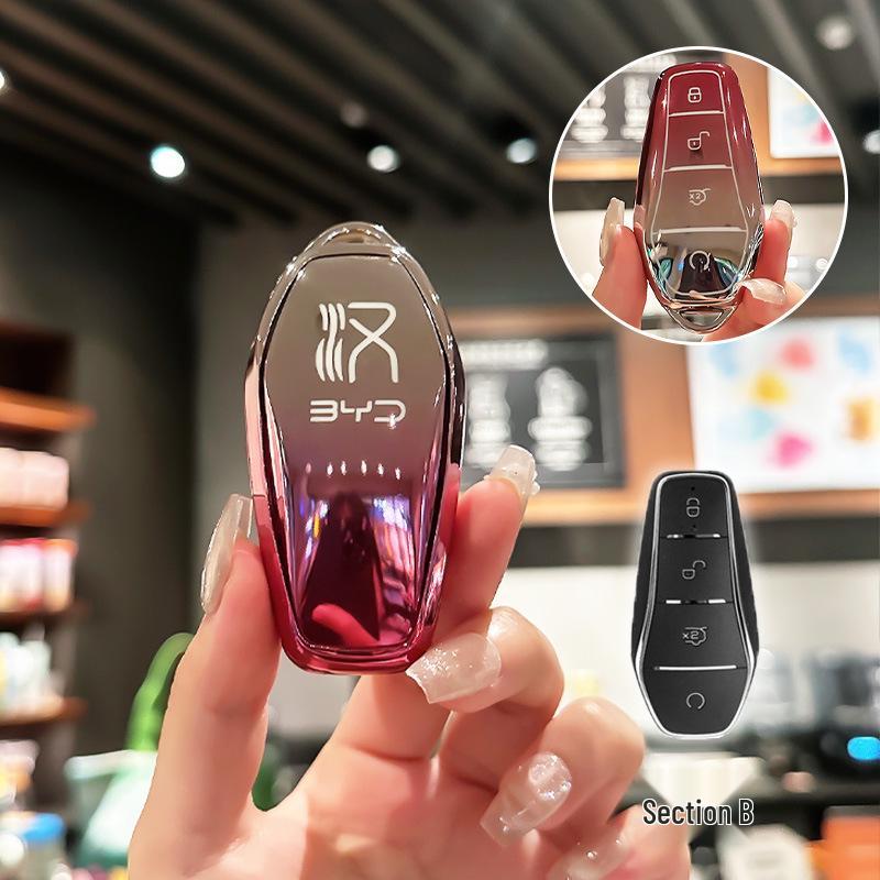 BYD Key Case for Han, Dolphin, Seagull, Mini, Yuan, Tang, Song Pro, and Qin Plus.