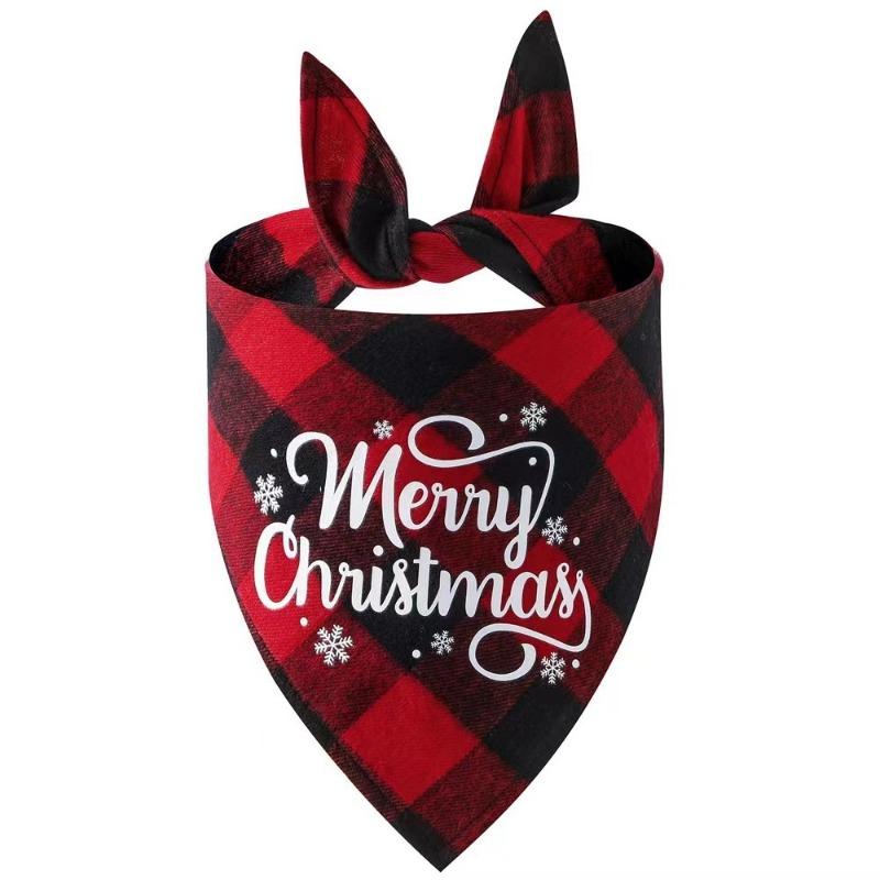 Christmas Wrapped Pet Small Medium and Large Dogs Cats Teddy Triangle Towel Mouth Scarf