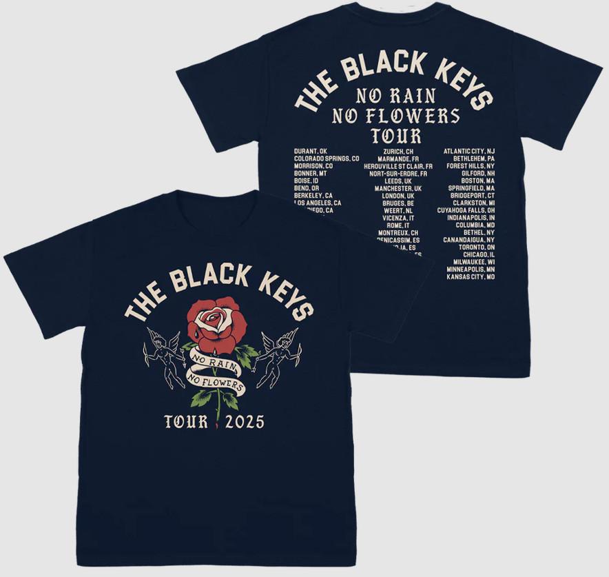The Black Keys No Rain No Flowers Tour 2025 T-Shirt S-5Xl Unisex T-Shirt L