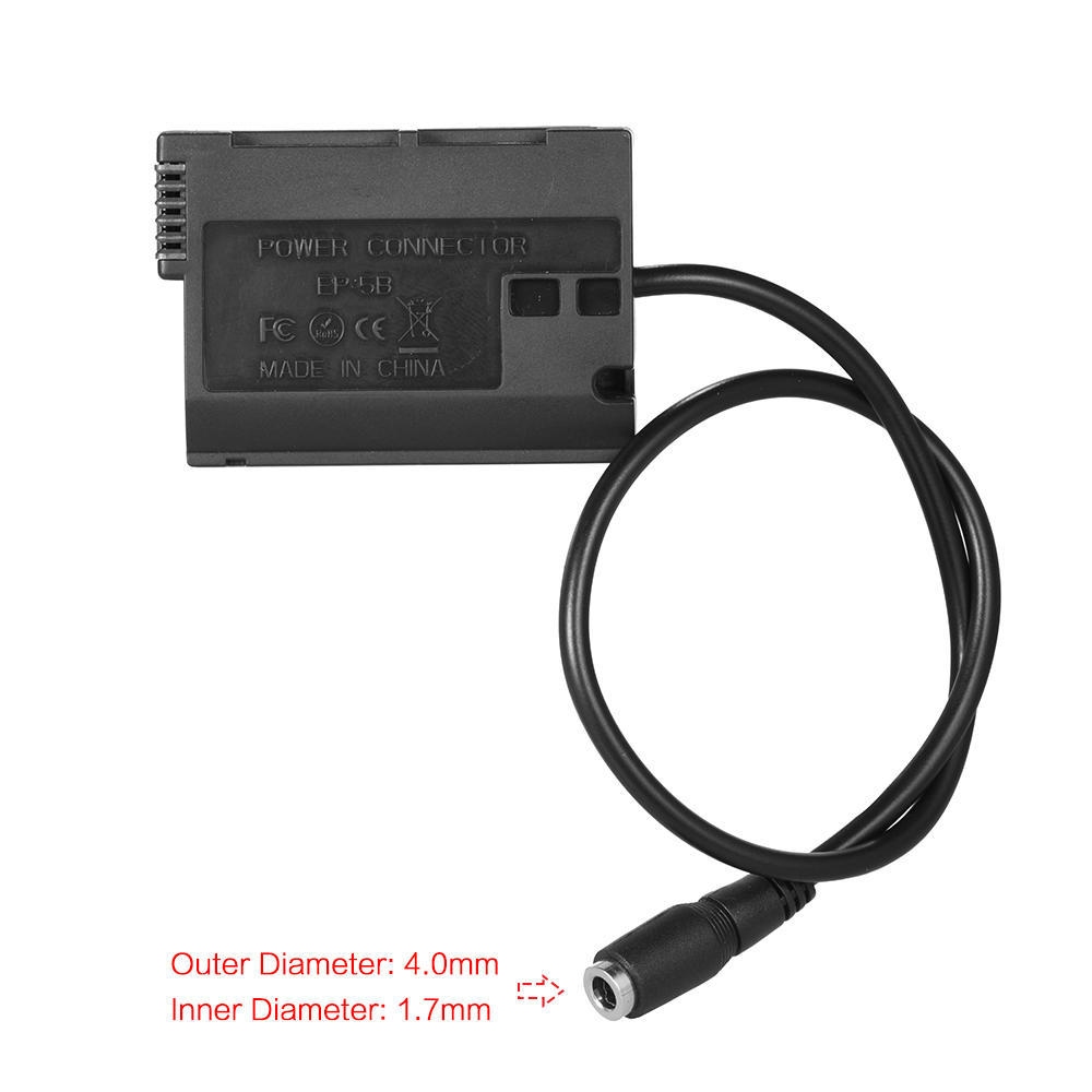 Andoer EN-EL15 Fully Decocded Dummy Battery Pack DC Coupler Connector for Nikon D7200 D500 D810