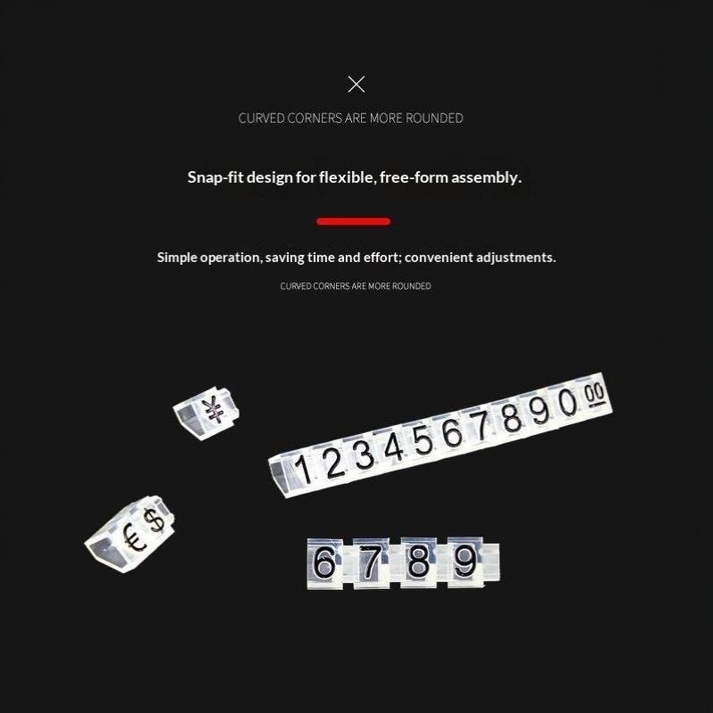 2Pcs Golden Silvery Black Number Letter Adjustable Mini Cube Price Tag Display Stand Tag Label Sets Of Number Labels