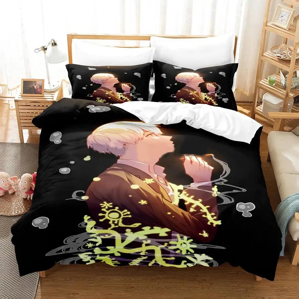 3D Print Anime Mushishi Ginko Bedding Set Duvet Cover Bed Set Quilt Cover Pillowcase Comforter king Queen Size Boys Adult 90x190cm(35x74inch)