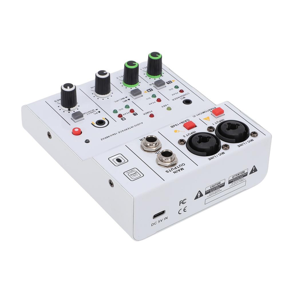 2 Channel Sound Mixer DJ Controller with Multiple Inputs   Power MP3   Output Independent Control Knobs Metal   for Recording Stage Perfor