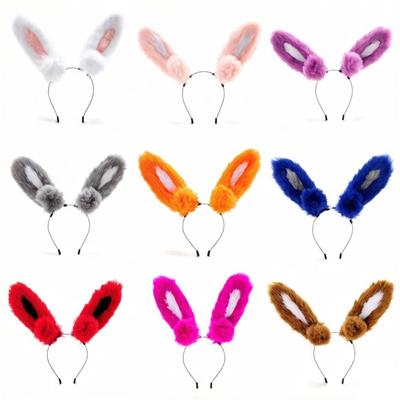 Verstelbare Dierenoor Hoofdband Zacht Pluche Cosplay Hoofddeksel Haaraccessoire Voor Halloween Feestkostuum