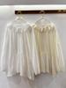 2026 New Style Women's Pure Cotton Long Sleeve Doll Shirt with Lace Collar and Heavy Embroidery