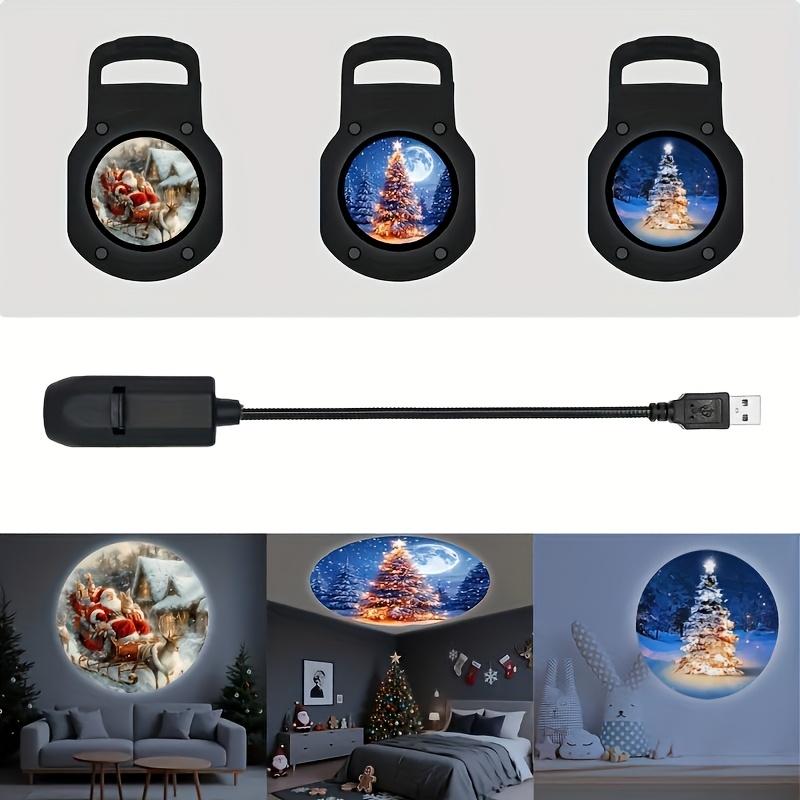Светодиодный Рождественский Проектор Свет USB 5V Ночник Атмосфера 3 Режима Переключаемый Узор Проекции для Санта-Клауса Снеговика Лося 3 Modes - Christma