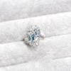 Adjustable 925 Sterling Silver Snowflake Ring with Aquamarine - Stylish Summer Index Accessory